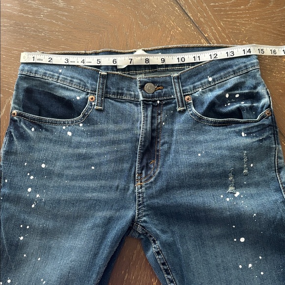 Levi’s 511 SlimFit Low Rise Medium Wash Distressed Paint Splatter Distress Jean - Picture 9 of 10